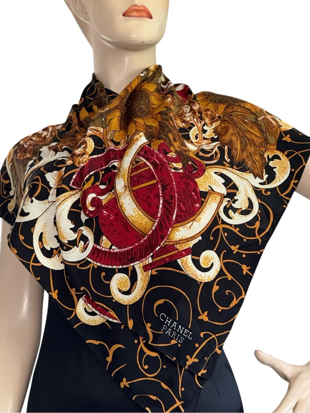 CHANEL Paris Sunflower Silk Scarf
